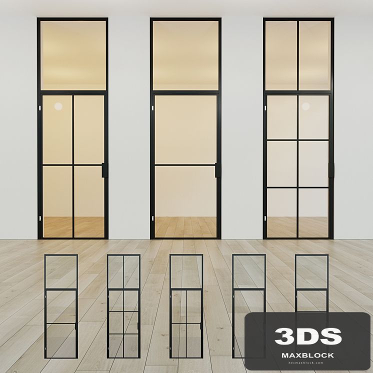 Glass partition. A door. 13