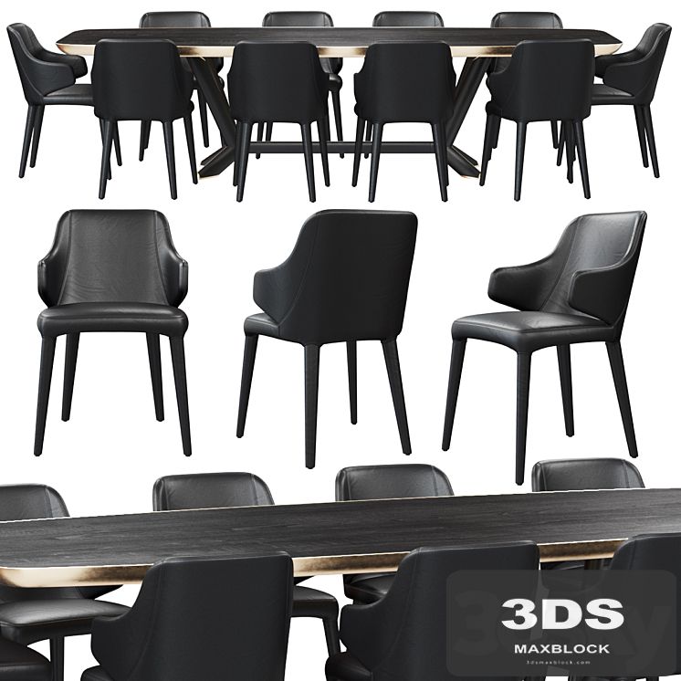 Chair Cattelan Italia Wanda and Table Planer