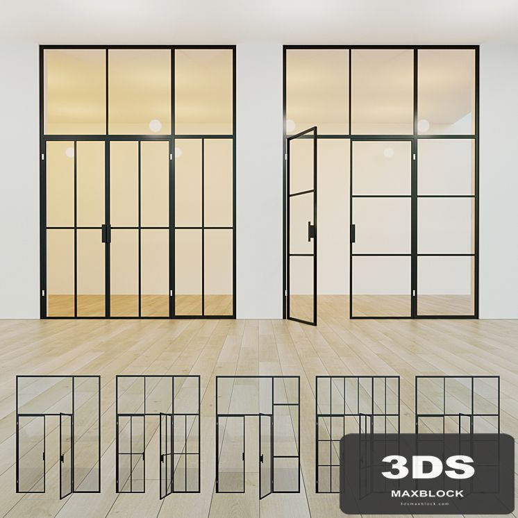 Glass partition. A door. 15