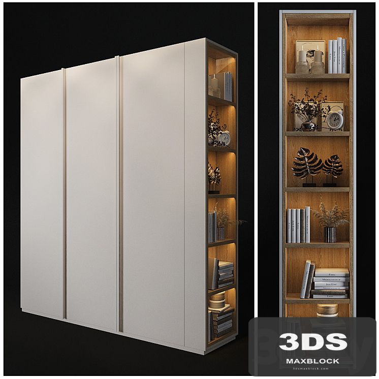 Cabinet with shelves in the end