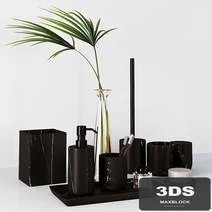 Nexus Black Marble Bath Accessories