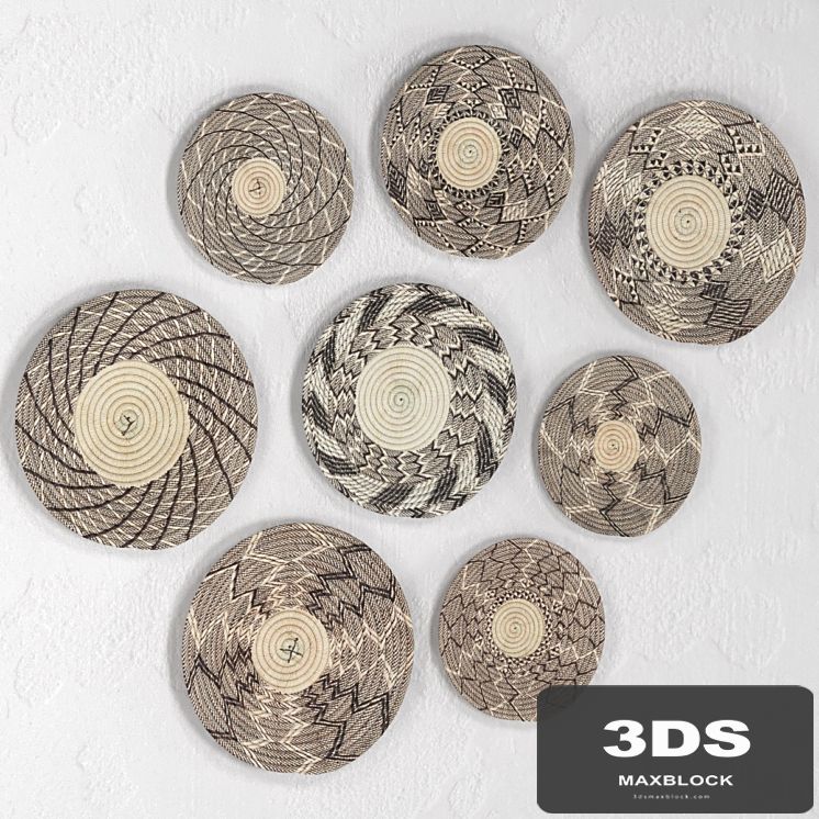 Wicker African wall baskets.