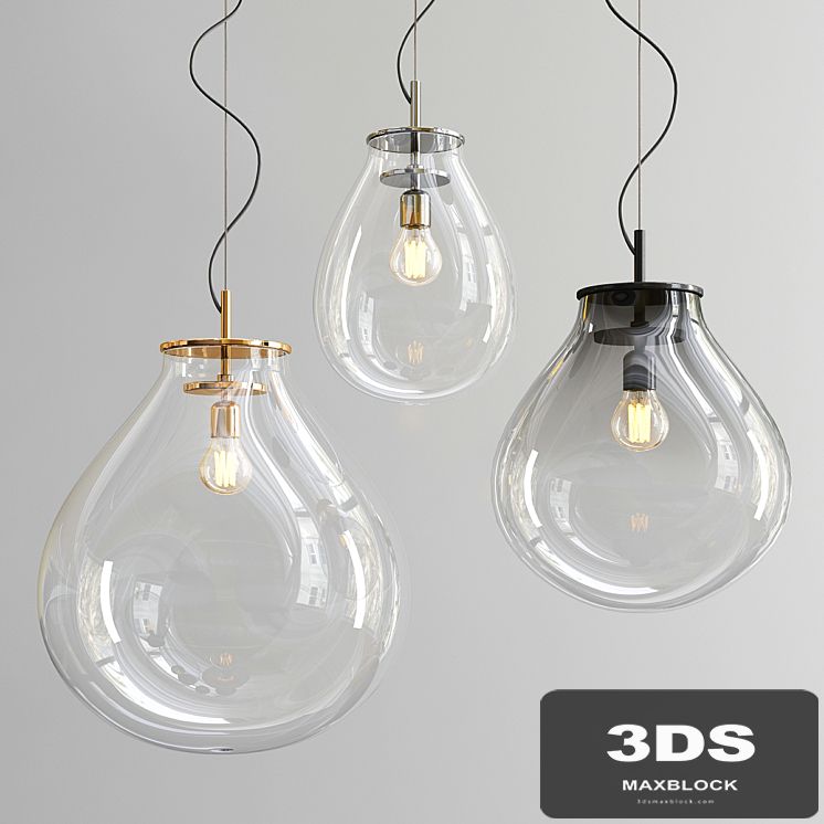 Tim Blown Glass Pendant Lamp by Bomma