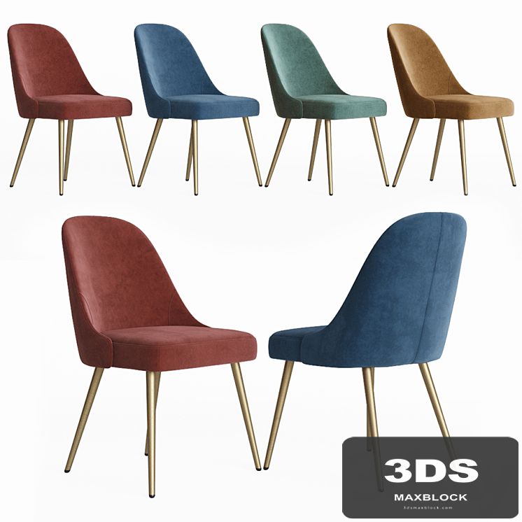 West Elm Mid-Century Upholstered Dining Chair - Velvet