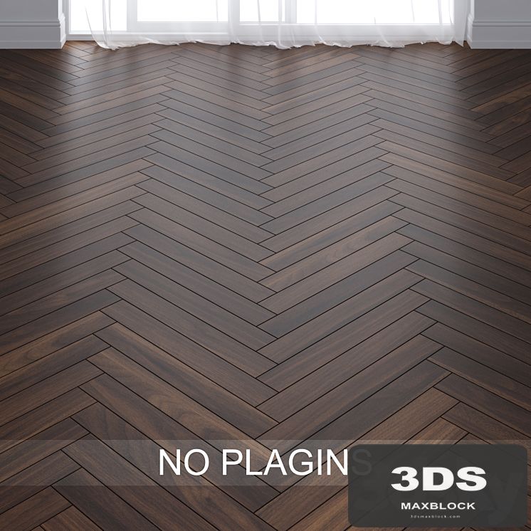 Walnut Wood Parquet Floor vol.007 in 2 types