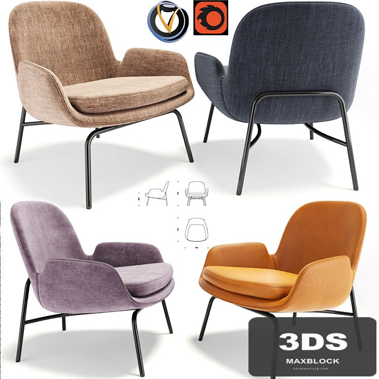 Era Lounge Chair Low Steel