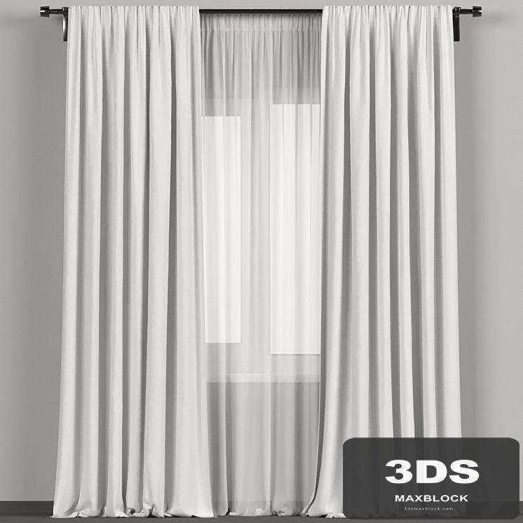 White curtains with tulle.