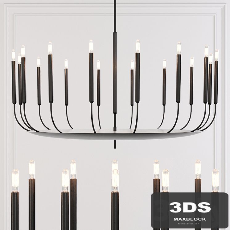 Restoration Hardware QUENOUILLES ROUND CHANDELIER 48 Black
