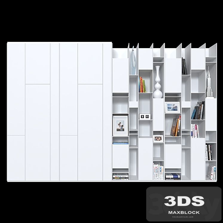 Wardrobe and shelving MDF Italia Random.