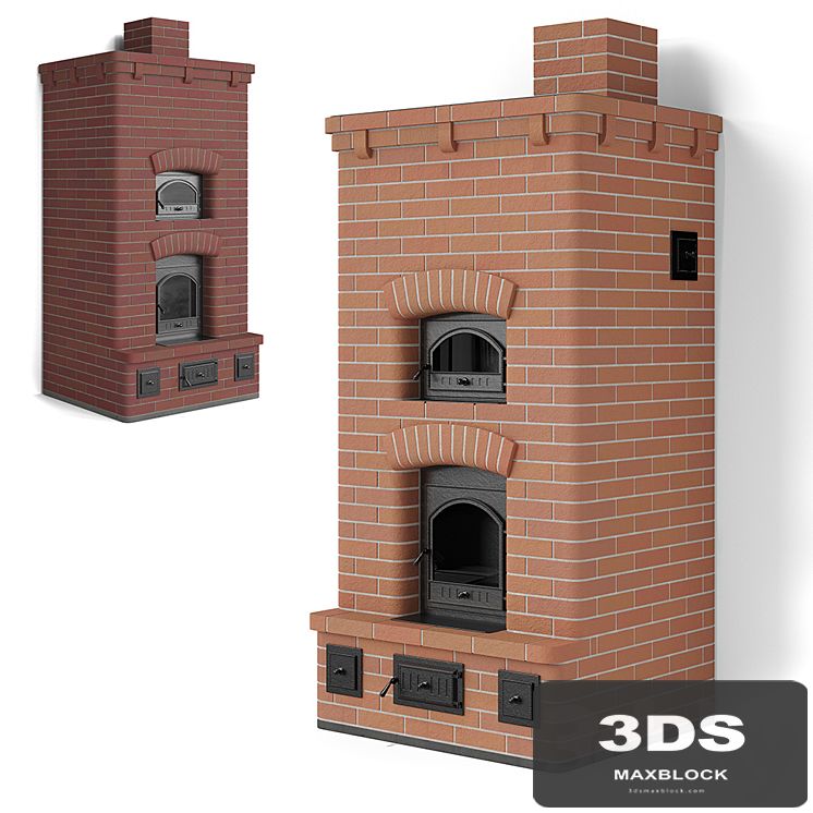 Stove brick stove with a bread chamber
