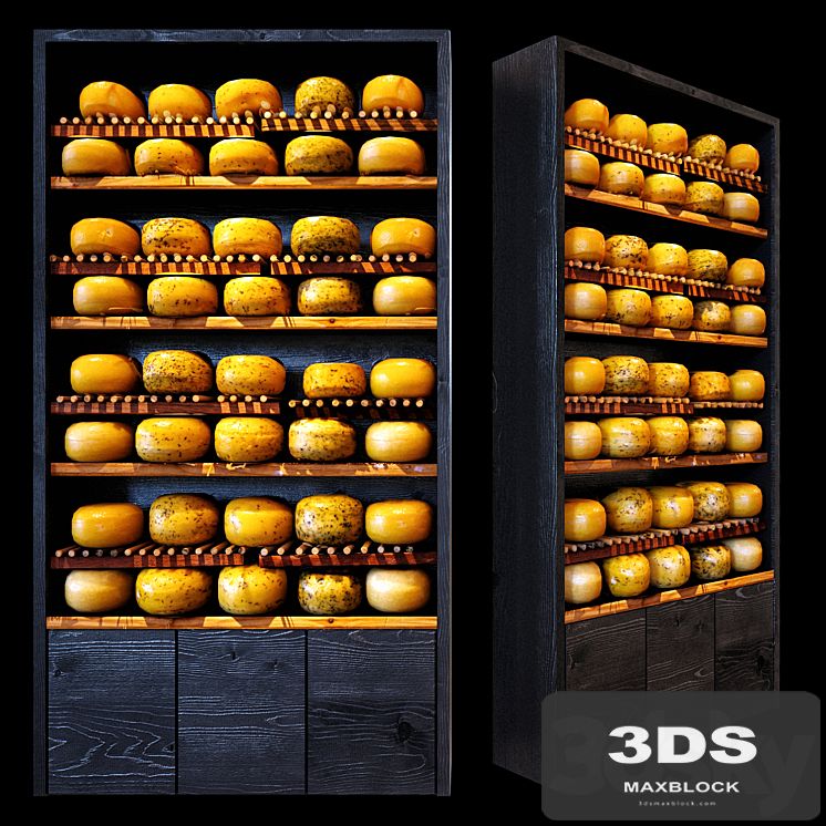 Shelves with cheese
