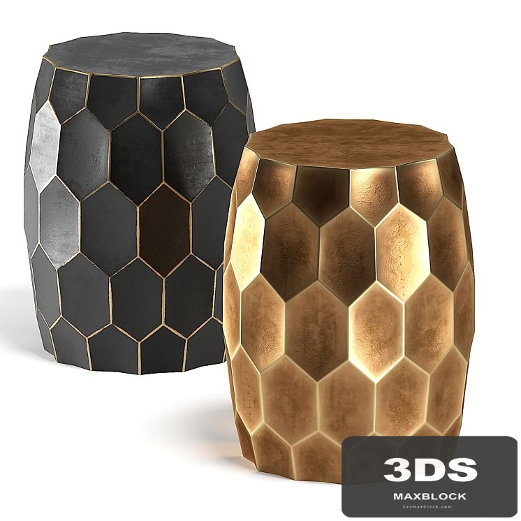 Brass black side table