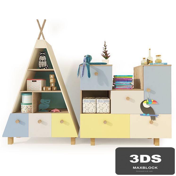 Bookcase. Children's furniture Kvikk