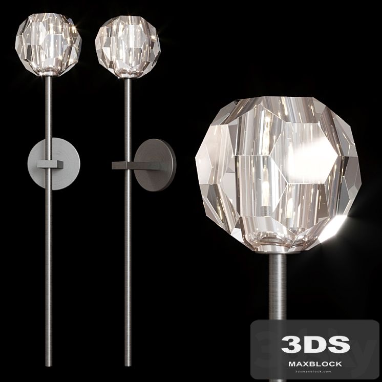 Restoration Hardware BOULE DE CRISTAL GRAND SINGLE SCONCE Black