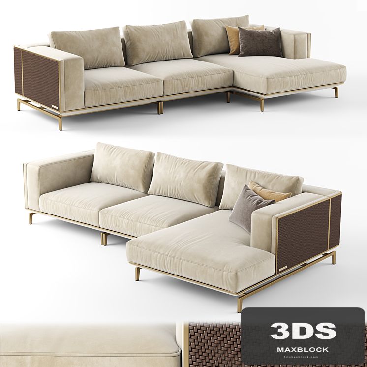 Visionnaire  Backstage sofa with chaise longue
