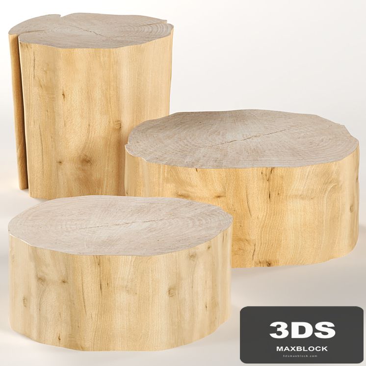 Three round coffee table stump.