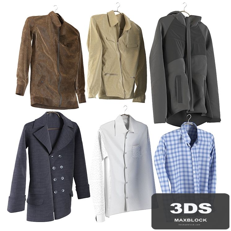 Men's clothing in the wardrobe
