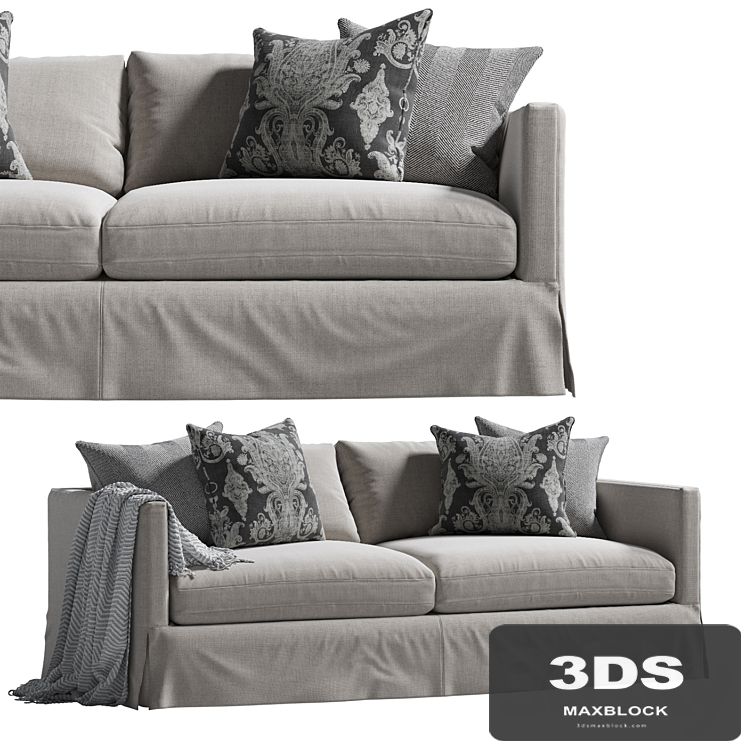 Marina Slipcover Sofa Gray
