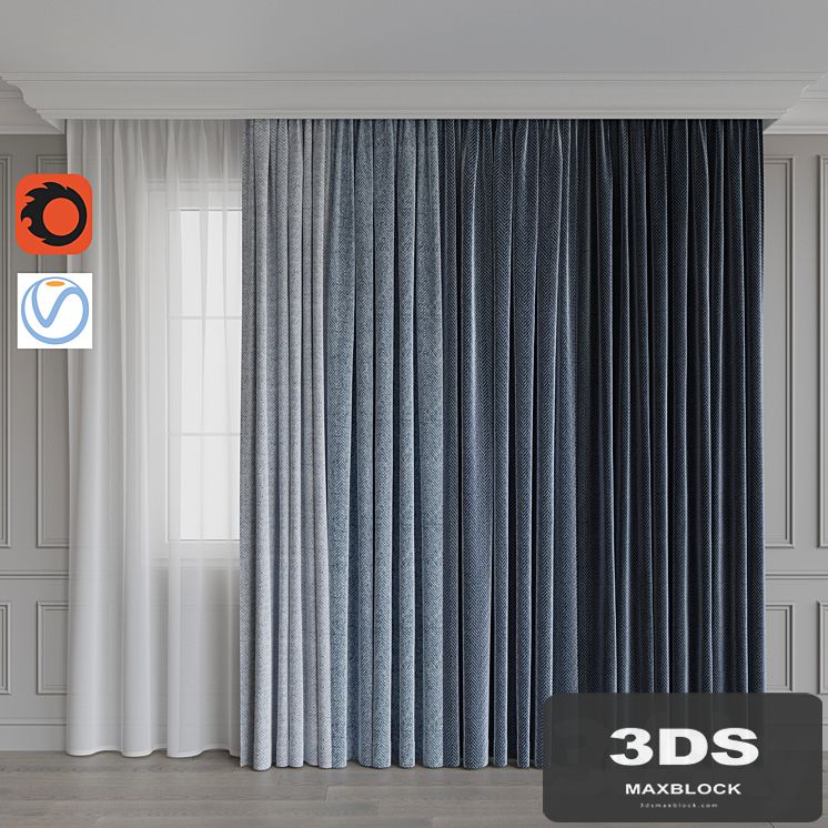 A set of curtains 8. Blue gamma