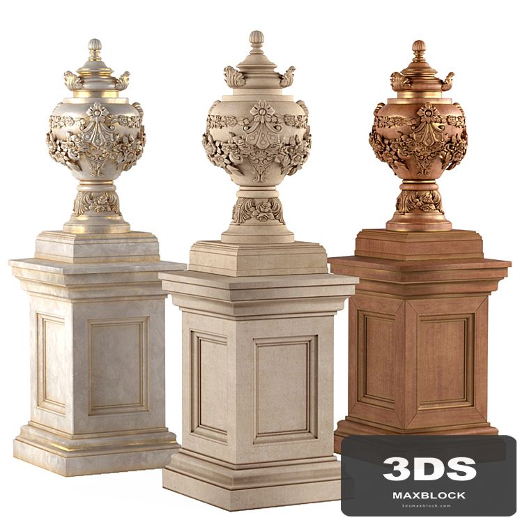 Classic vase for decoration of the facade and interior