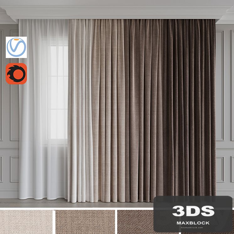 A set of curtains 12. Beige gamma