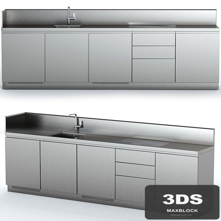 Steel outdoor kitchen ATELIER ABIMIS