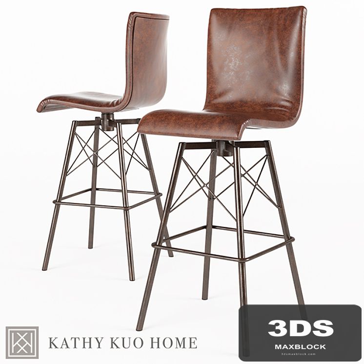 Crenshaw Industrial Loft Iron Leather Bar Stool