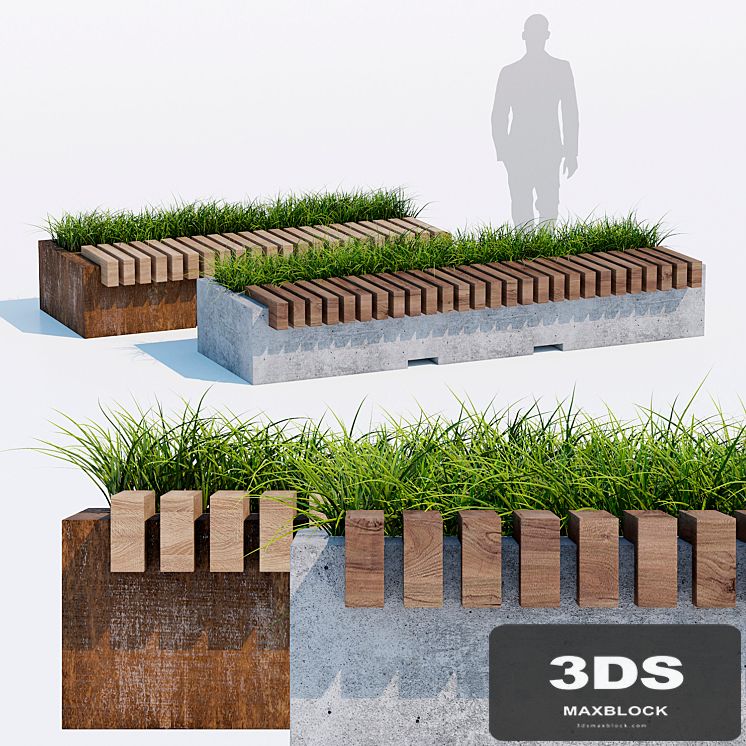 Big green benches
