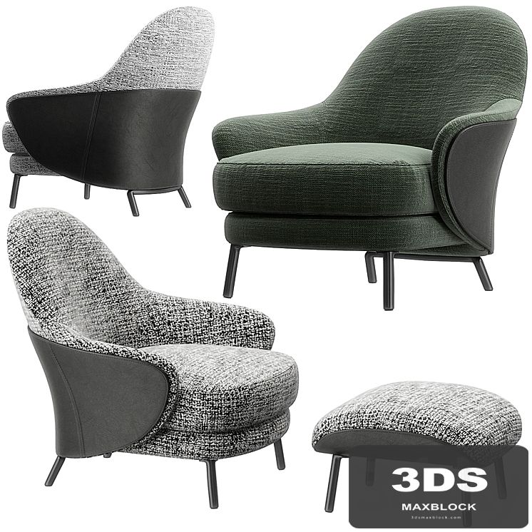Angie armchair footstool by Minotti