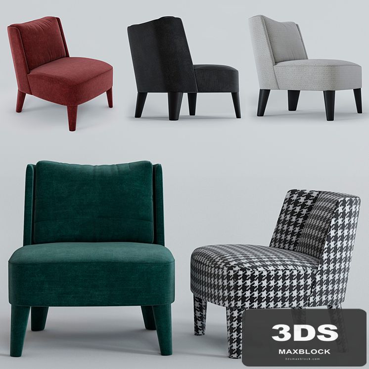 Small armchairs Cecile and Isabelle by Meridiani