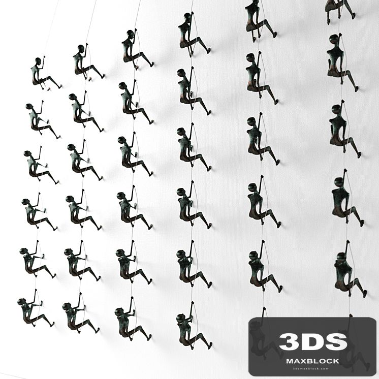 Climbing man wall sculpture