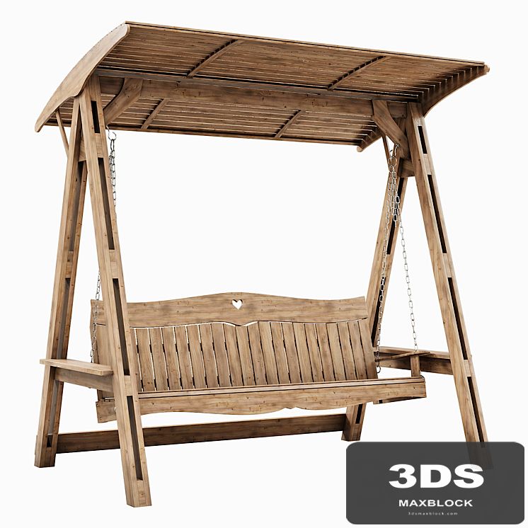 Garden swing made of wood