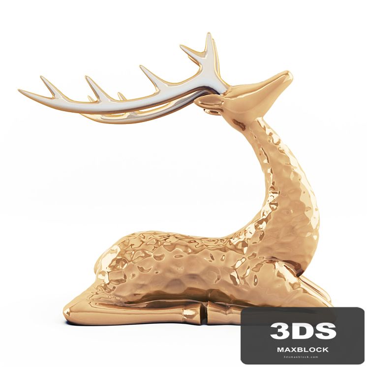 Sitting deer statuette