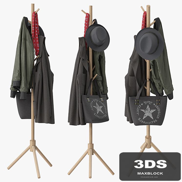 LENDRA Deluxe Wooden Coat Rack Tree