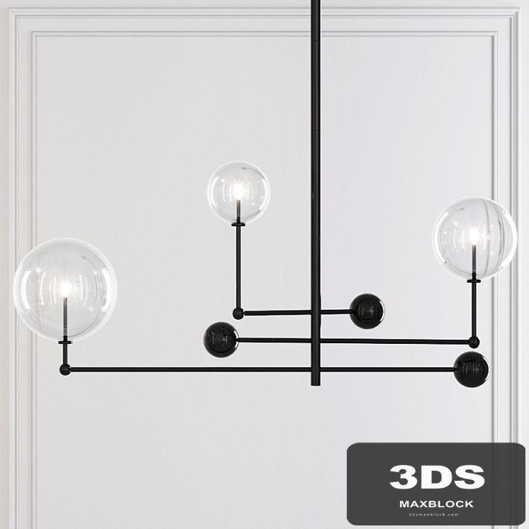 Restoration Hardware Glass Globe Mobile CHANDELIER 46 Black