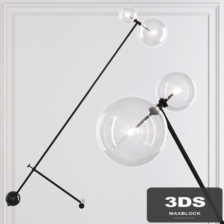 Restoration Hardware Glass Globe Mobile BOOM FLOOR LAMP Black