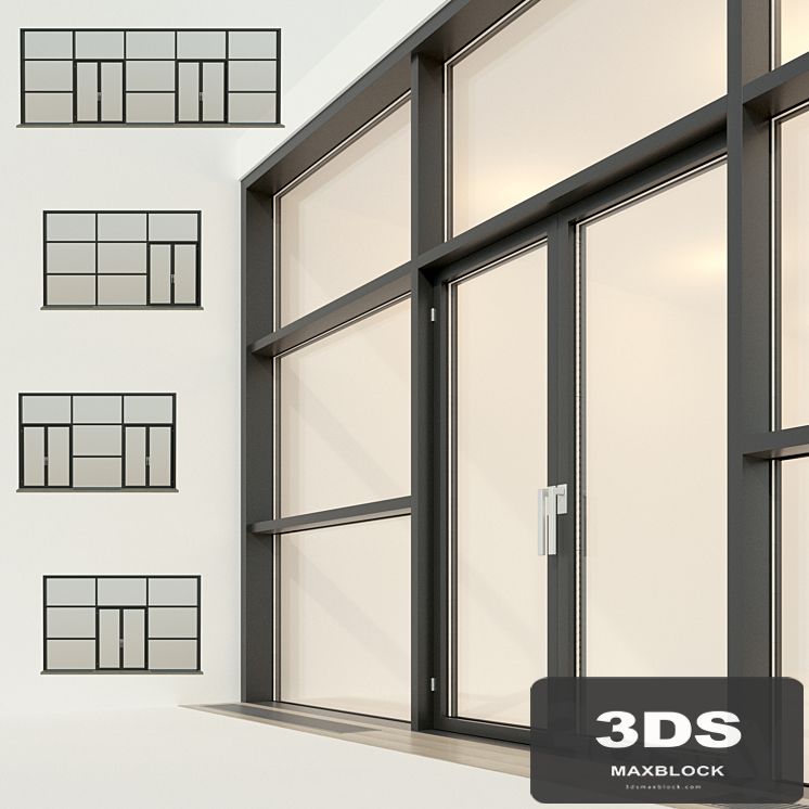 Panoramic glazing. Stained glass window 25