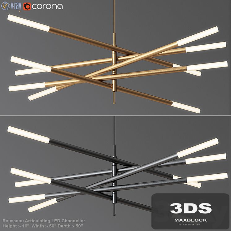 Rousseau Articulating LED Chandelier