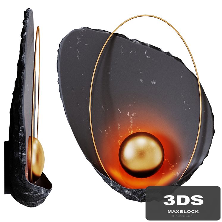 Sconce Ginger & Jagger Pearl Black Wall Lamp