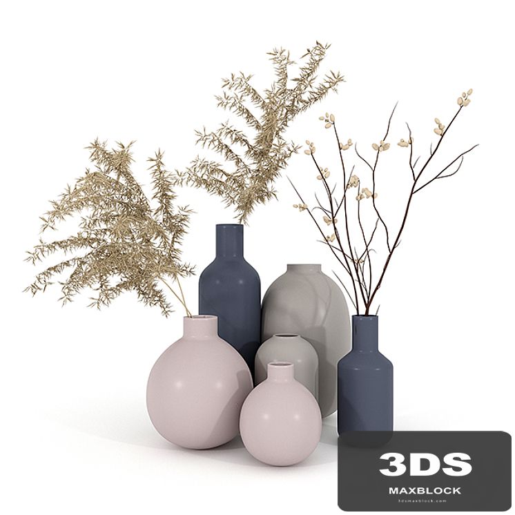 Set vaz h & m with dried flowers