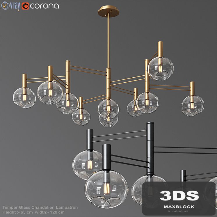 Temper Glass Chandelier Minimalist Lampatron