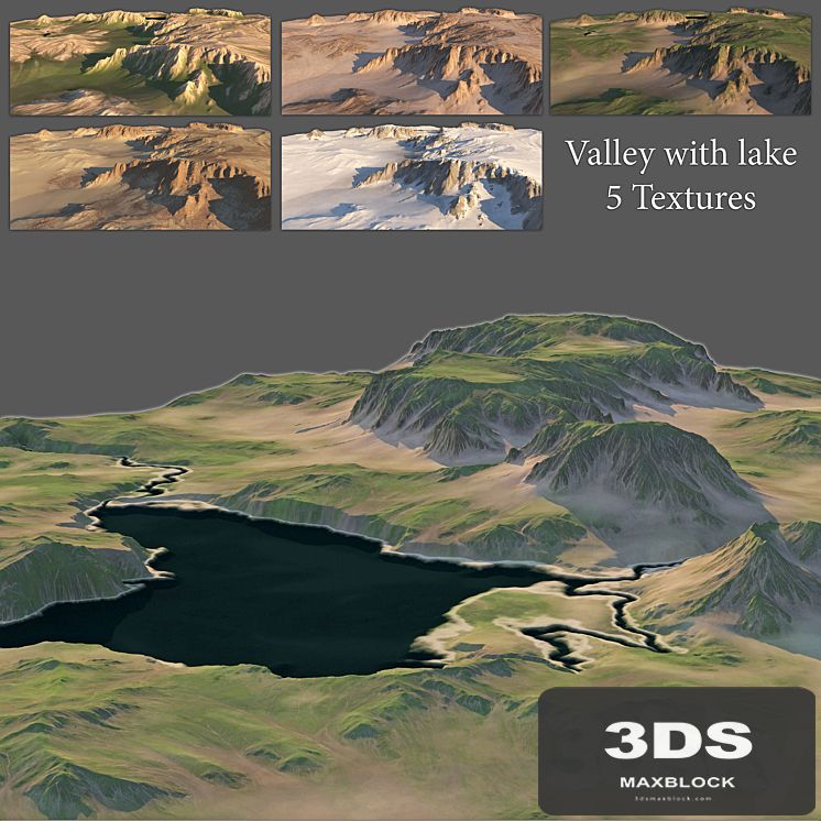 Valley with a lake (5 textures)