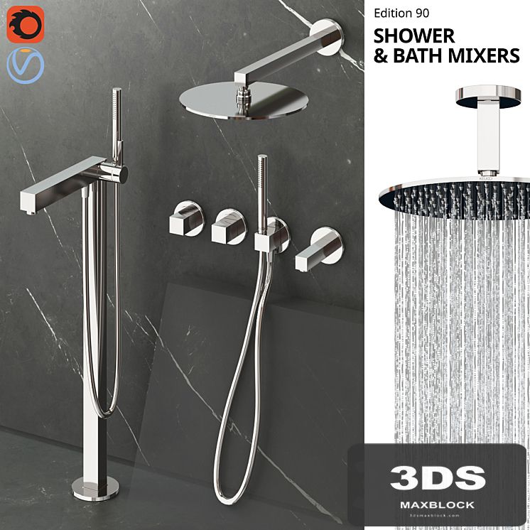 Keuco Edition 90 shower and bath faucets