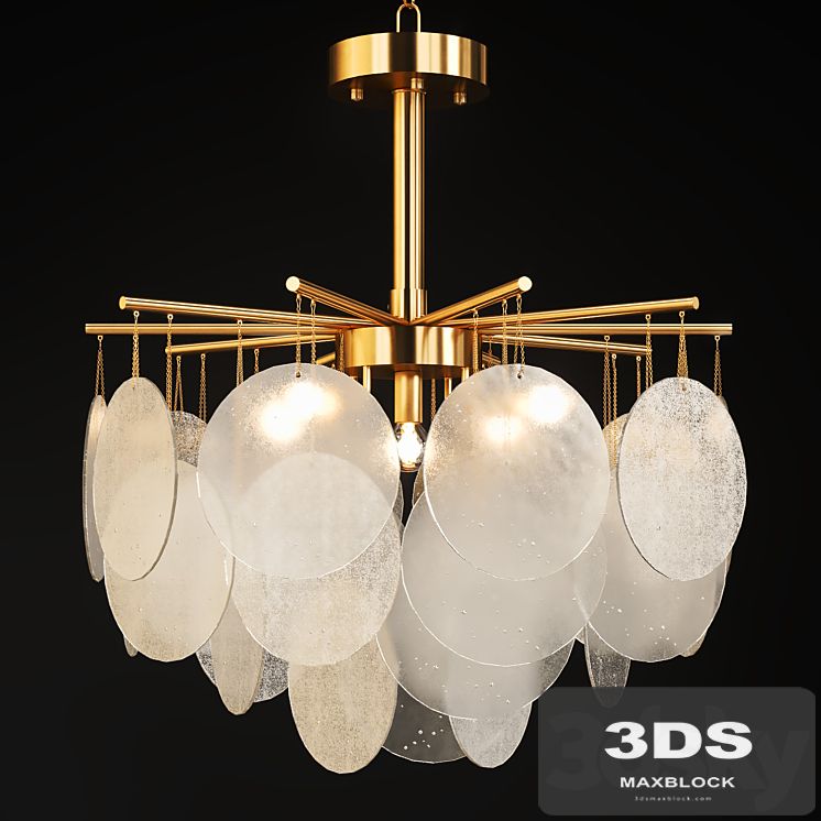 Chandelier with hanging glass plates FROST B