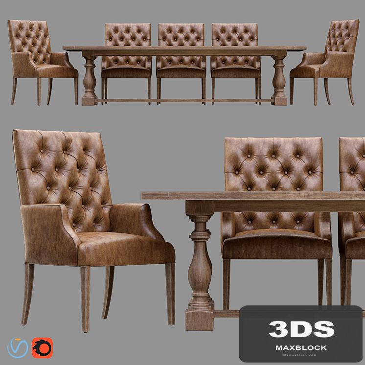 Bennett Parsons Leather Armchair / 17th s. Monastery