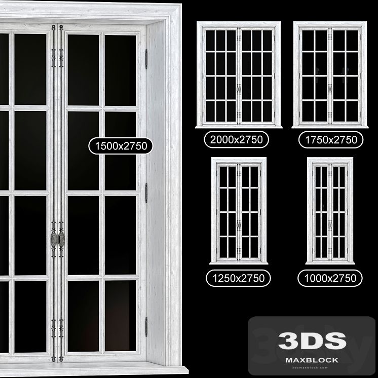 PART_1 COLLECTION FRENCH WINDOWS 1000-2000 mm (V-ray_Corona)