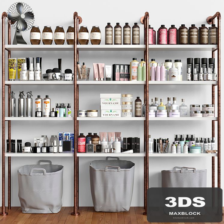 Rack with professional cosmetics for beauty salons 11