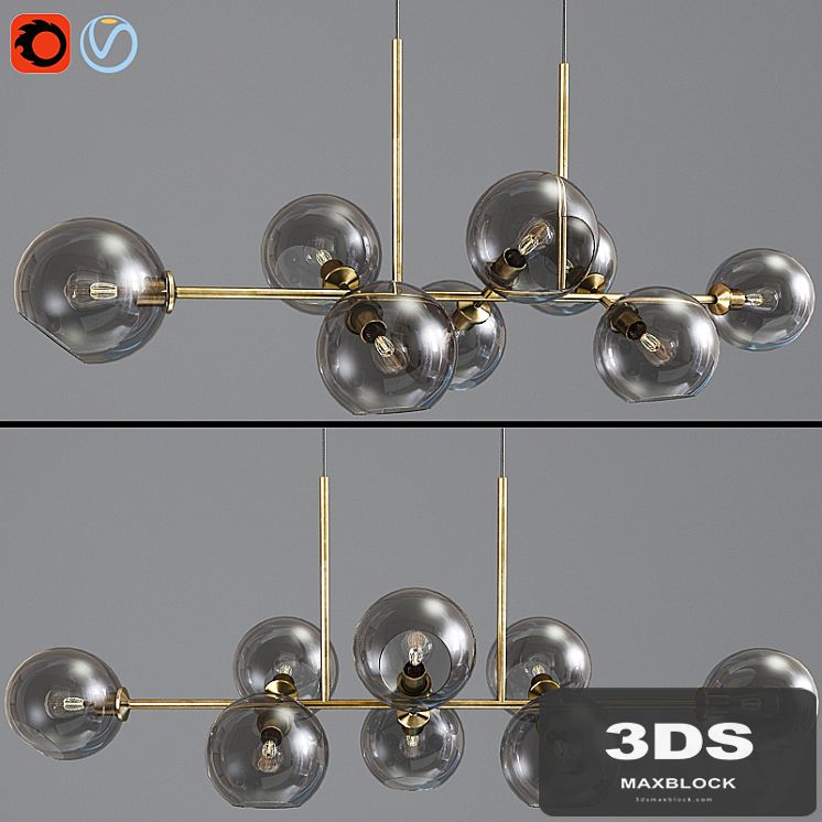 Lighting Staggered Glass Chandelier