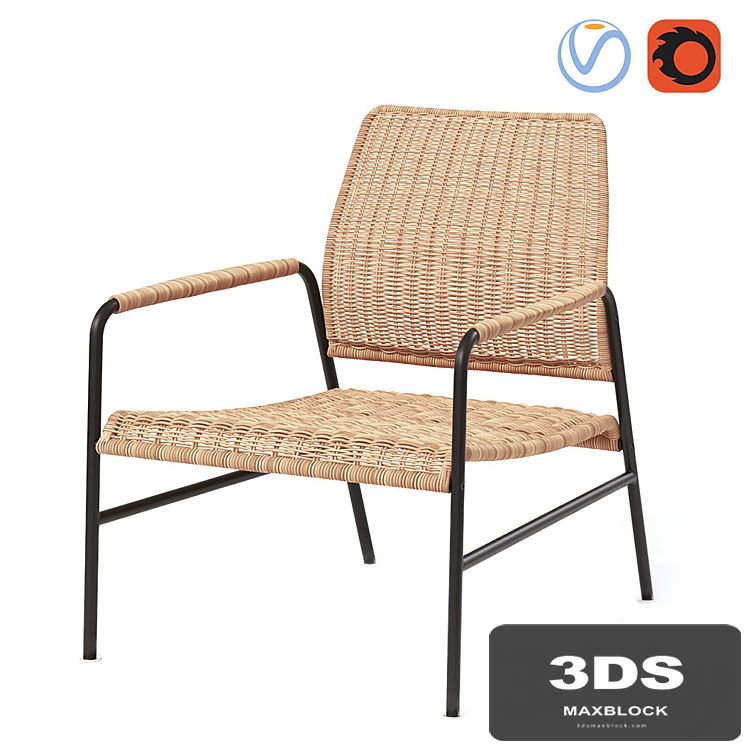 ULRIKSBERG Anthracite rattan chair