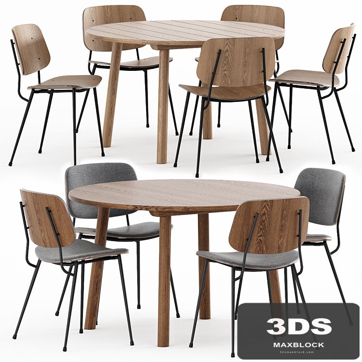 Soborg Steel Base, Taro Table by Fredericia